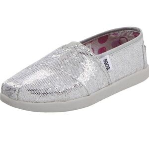Bobs from Skechers silver sequins slip on girls shoes sneakers